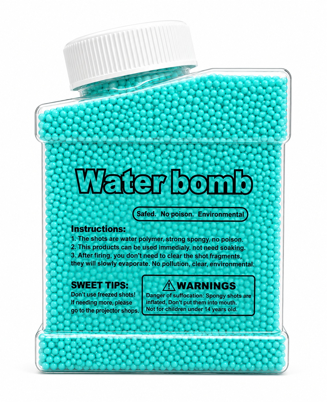 Water Gel Beads Ammo Refill (7-8mm) for Gel Blaster Toy Guns – Eco-Friendly Non-Toxic Water Bombs for Outdoor Play & Sensory Toys
