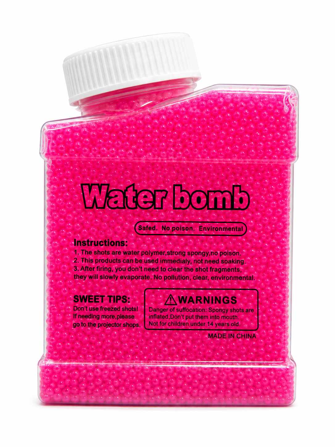 Water Gel Beads Ammo Refill (7-8mm) for Gel Blaster Toy Guns – Eco-Friendly Non-Toxic Water Bombs for Outdoor Play & Sensory Toys