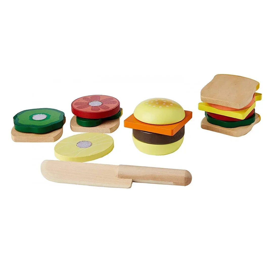 Melissa and Doug Sandwich Making Set - Wooden Play Food - Jaiman Toys