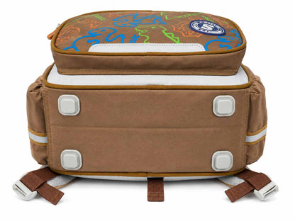 State Dinosaur School Backpack 16Inch | Kids School Bag with Multiple Compartments, Reflective Strips & Side Bottle Pockets