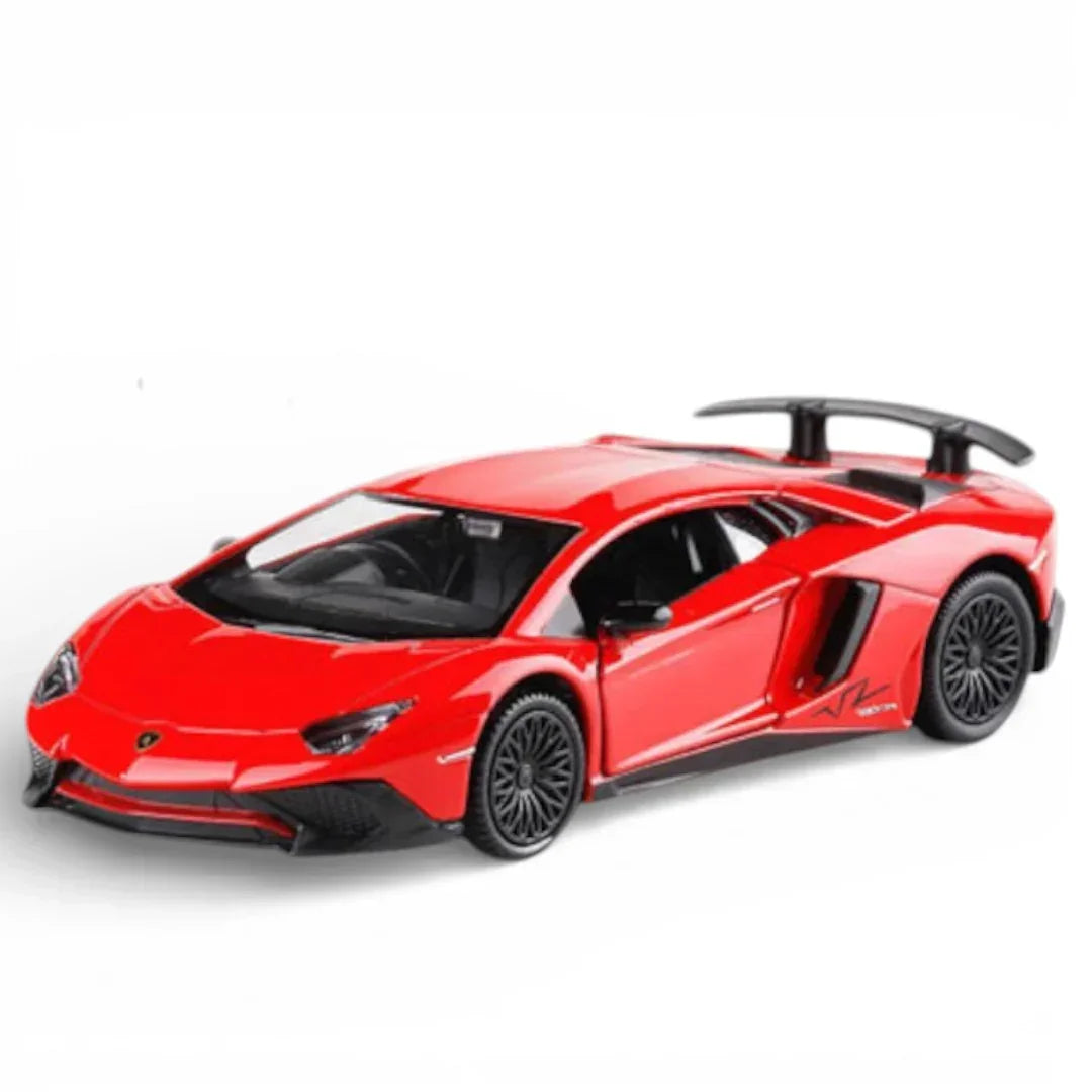 RMZ City 1:36 Lamborghini Aventador SV Coupe Diecast Car – Opening Doors, Pull Back Action (Red & Blue Variants)