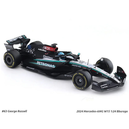 Bburago 1:24 Mercedes-AMG W15 #63 George Russell 2024 F1 Diecast Model Car – Official Licensed Formula 1 Replica