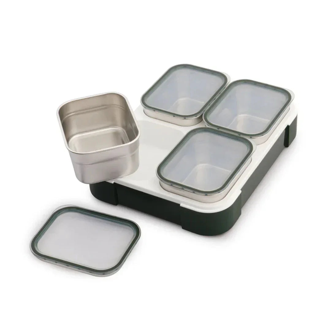 Stainless Steel Kids Lunch Box 1060ML – 4 Compartment Bento Box with Tableware & Insulated Bag | Leakproof, BPA-Free & Dishwasher Safe