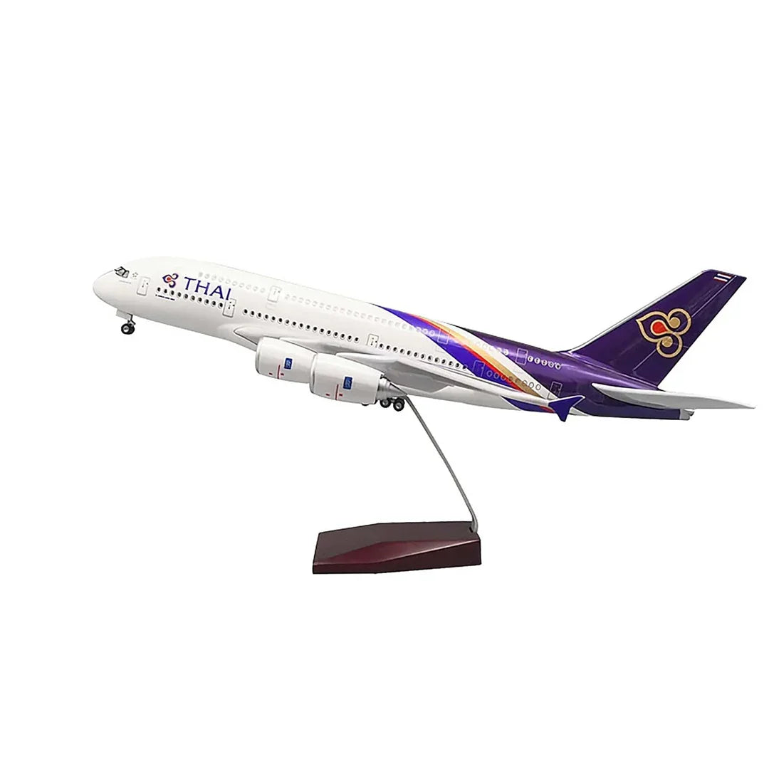Thai Airlines Airbus A380- 800 LED Lit - Airplane 1/160 Plane Model Replica Toy Decor - 46 cm - Jaiman Toys