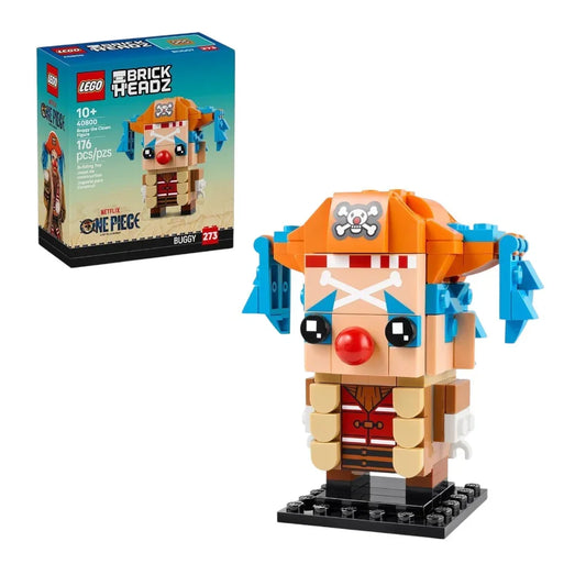 LEGO 40800 BrickHeadz One Piece Buggy the Clown , Collectible Building Set (176 Pieces)  Netflix Series Character, Ages 10+