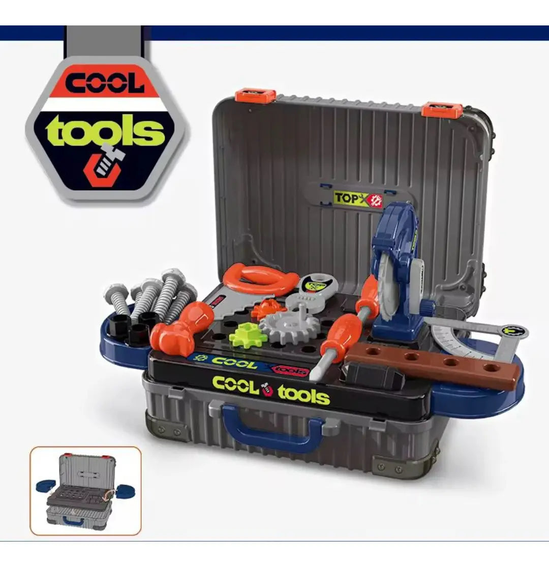 Portable Tool Set Playset – Kids Workshop Tool Kit with Carry Case & Accessories (3+ Years)