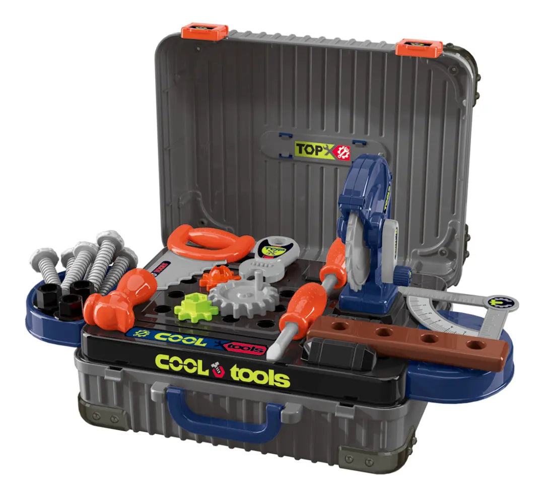 Portable Tool Set Playset – Kids Workshop Tool Kit with Carry Case & Accessories (3+ Years)