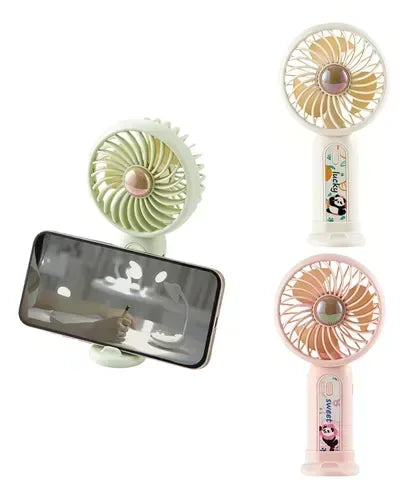 Mint Milk Peach Desktop Fan Mini Handheld Small Fan for Home, School USB Rechargeable & Portable Fan (Green) - Jaiman Toys