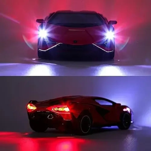 JOY JUNCTION 1:24 Lamborghini Sian FKP 37 Die-Cast Model Car – Orange | Openable Doors, Pull-Back Action, Lights & Sound (JJ262) - Jaiman Toys