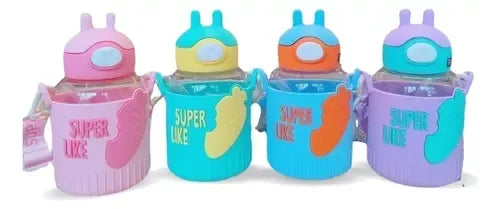 Super Like Me Insulation Bottle With Straw 530 ML (Blue) - Jaiman Toys