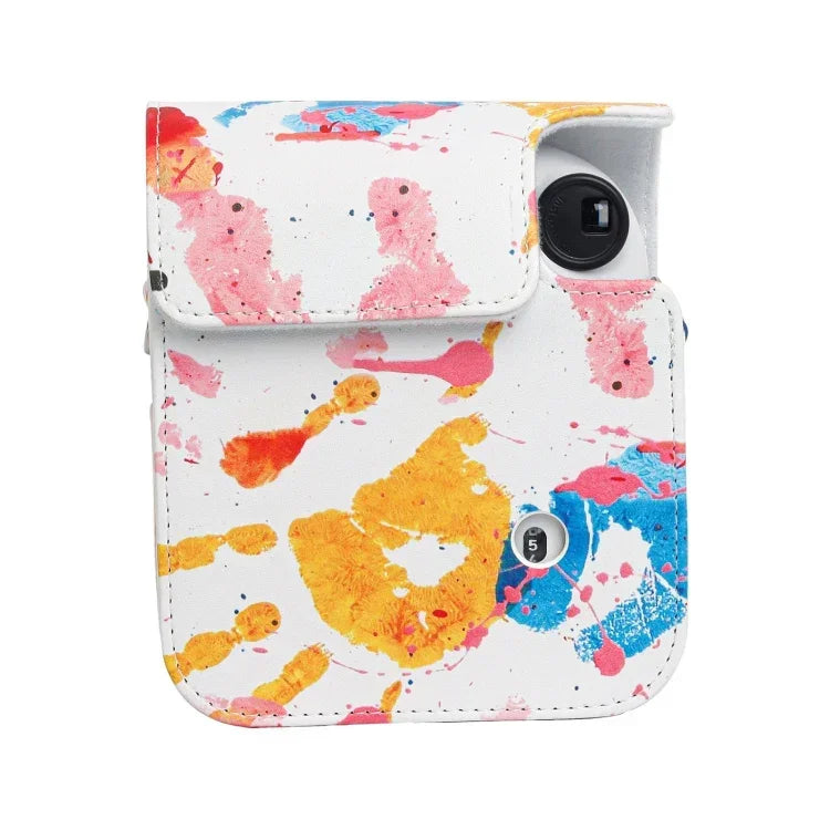 Palm Print Camera Case for Fujifilm Instax Mini 12 – PU Leather Bag with Shoulder Strap - Jaiman Toys