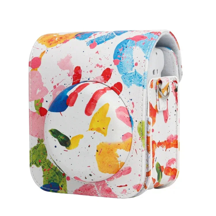 Palm Print Camera Case for Fujifilm Instax Mini 12 – PU Leather Bag with Shoulder Strap - Jaiman Toys