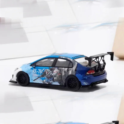 Cool.Car Civic  Blue/White  1/64 Scale Diecast  Car Model
