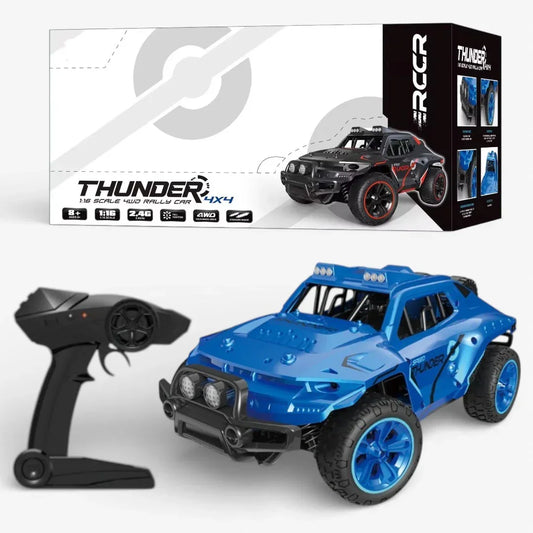 TKKJ THUNDER 1:16 RC Monster Truck 4WD 2.4GHz Remote Control Car | 25KM/H High-Speed Off-Road Rock Crawler