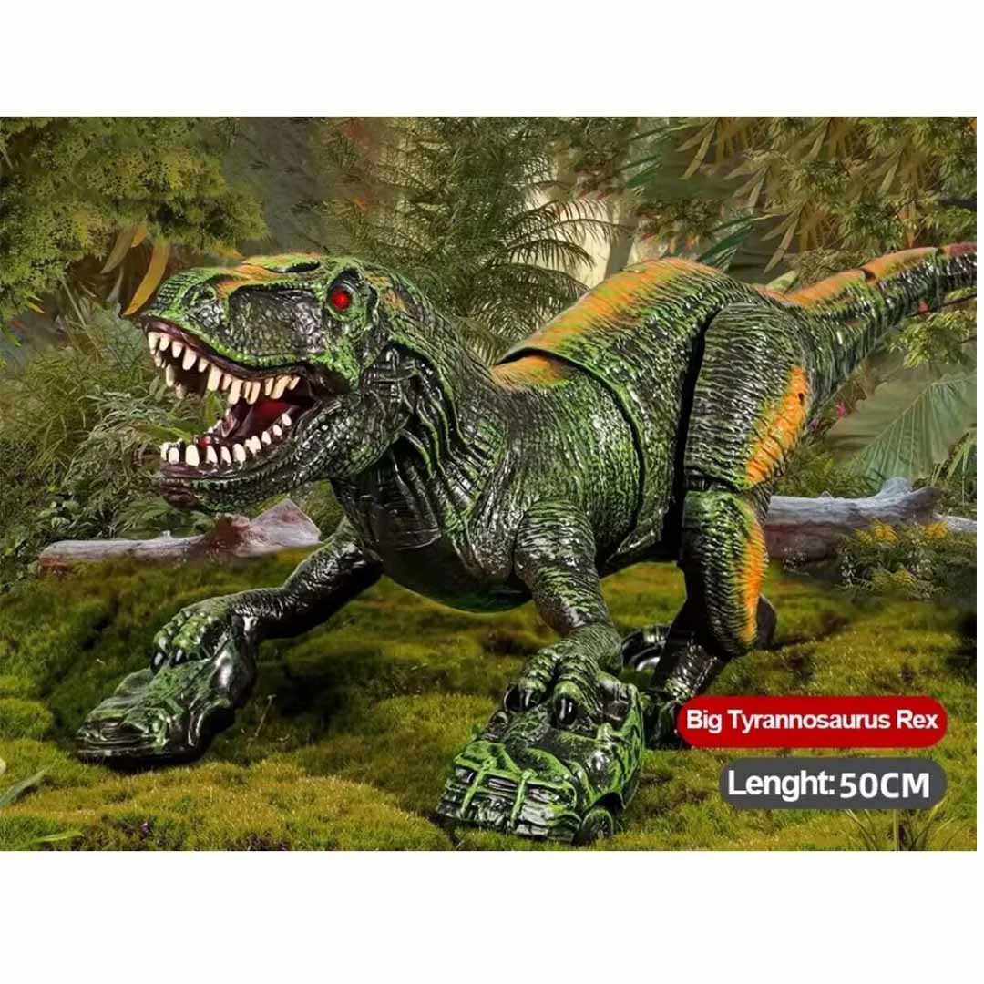 Remote Control 2.4G Tyrannosaurus Rex  Dinosaur Toy with Mist Spray, LED Lights & Roaring Sound – 2.4G RC Rechargeable Steam Emitting T-Rex for Kids 3+ Years