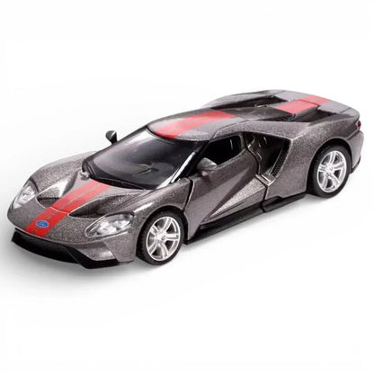 RMZ City Ford GT 1:36 Die-Cast Sports Car | Pull Back & Go | Openable Doors | Blue / Grey Variants