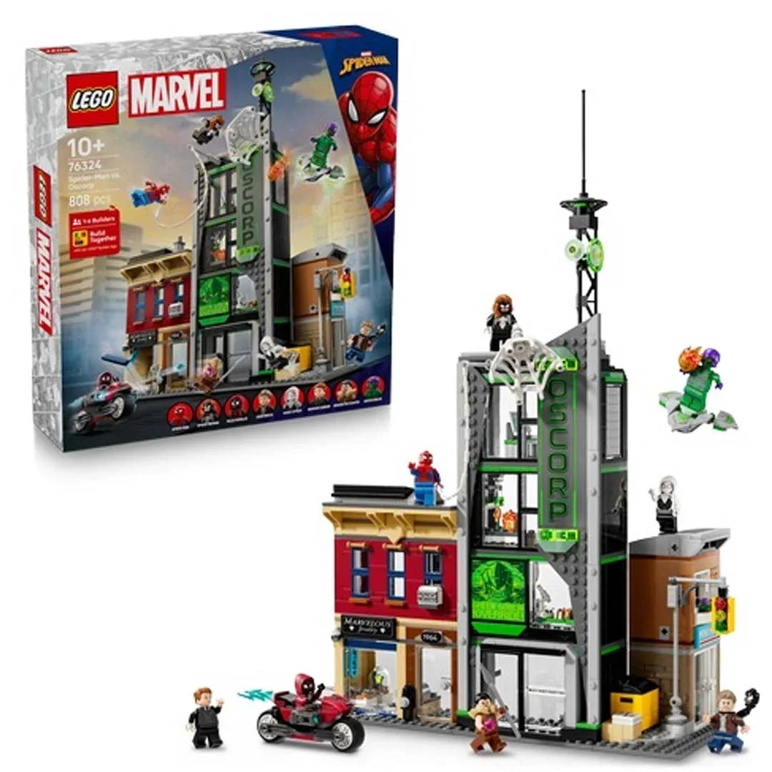 LEGO Marvel 76324 SpiderMan vs. Oscorp  MultiBuilding PlayandDisplay Set for Ages 10+ - Jaiman Toys