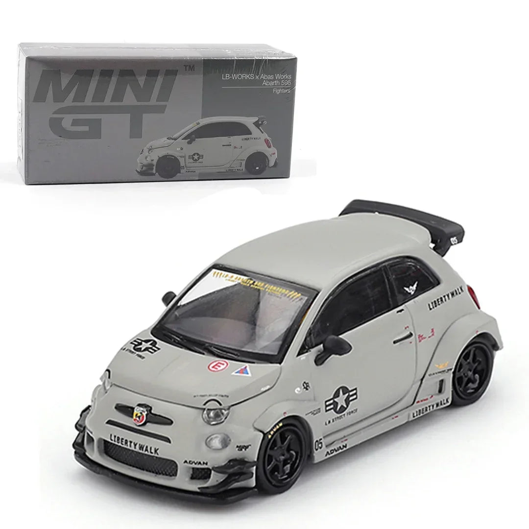 Mini GT 1:64 Duo Set (Blister Pack) – Nissan LBWK S15 Silvia Garasi Drift 2025 + Abarth 595 LB-WORKS Abas Works Fighters Diecast Models