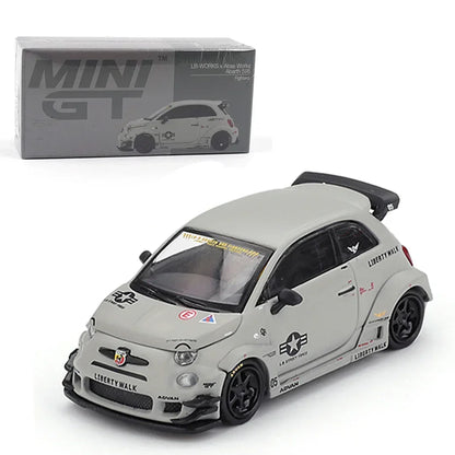Mini GT 1:64 Duo Set (Blister Pack) – Nissan LBWK S15 Silvia Garasi Drift 2025 + Abarth 595 LB-WORKS Abas Works Fighters Diecast Models