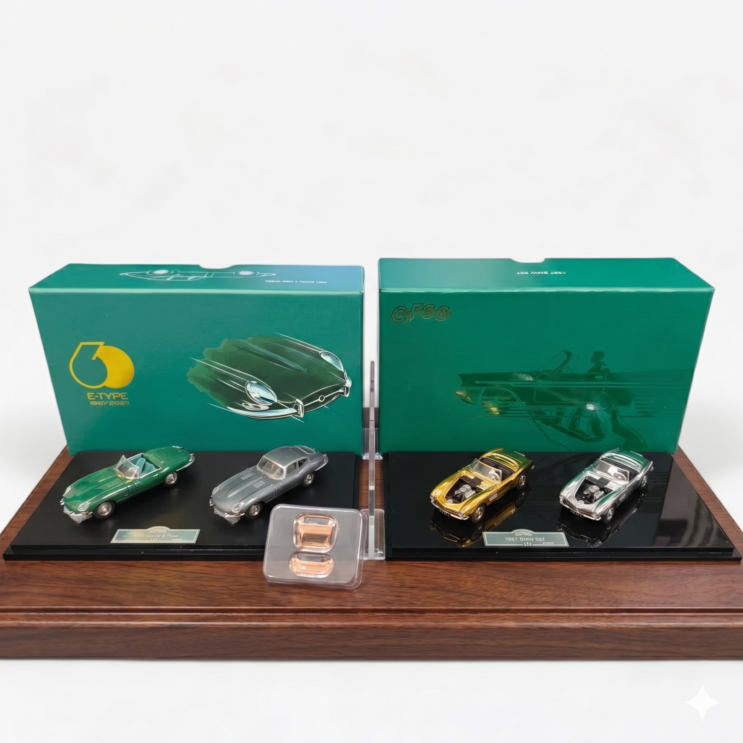 GFCC 1:64 BMW 507 Gold & Silver Plated Set Die-Cast Model Car Collection | Premium Collector Edition with 2 Variants
