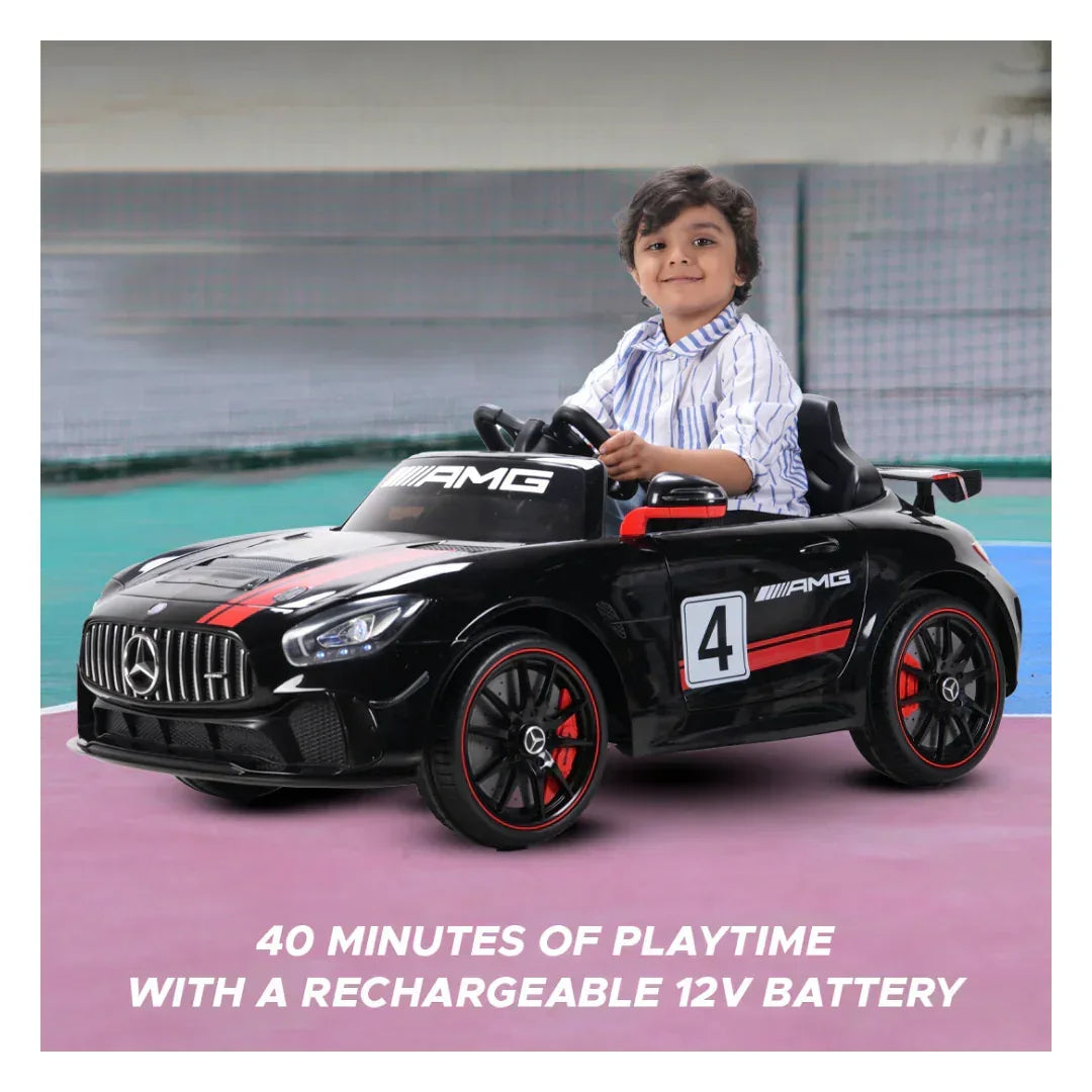 EMotorad Formula Fun Mercedes-AMG GT4 Ride-On Toy Car for Kids | Battery Operated Luxury Car