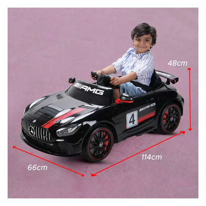 EMotorad Formula Fun Mercedes-AMG GT4 Ride-On Toy Car for Kids | Battery Operated Luxury Car