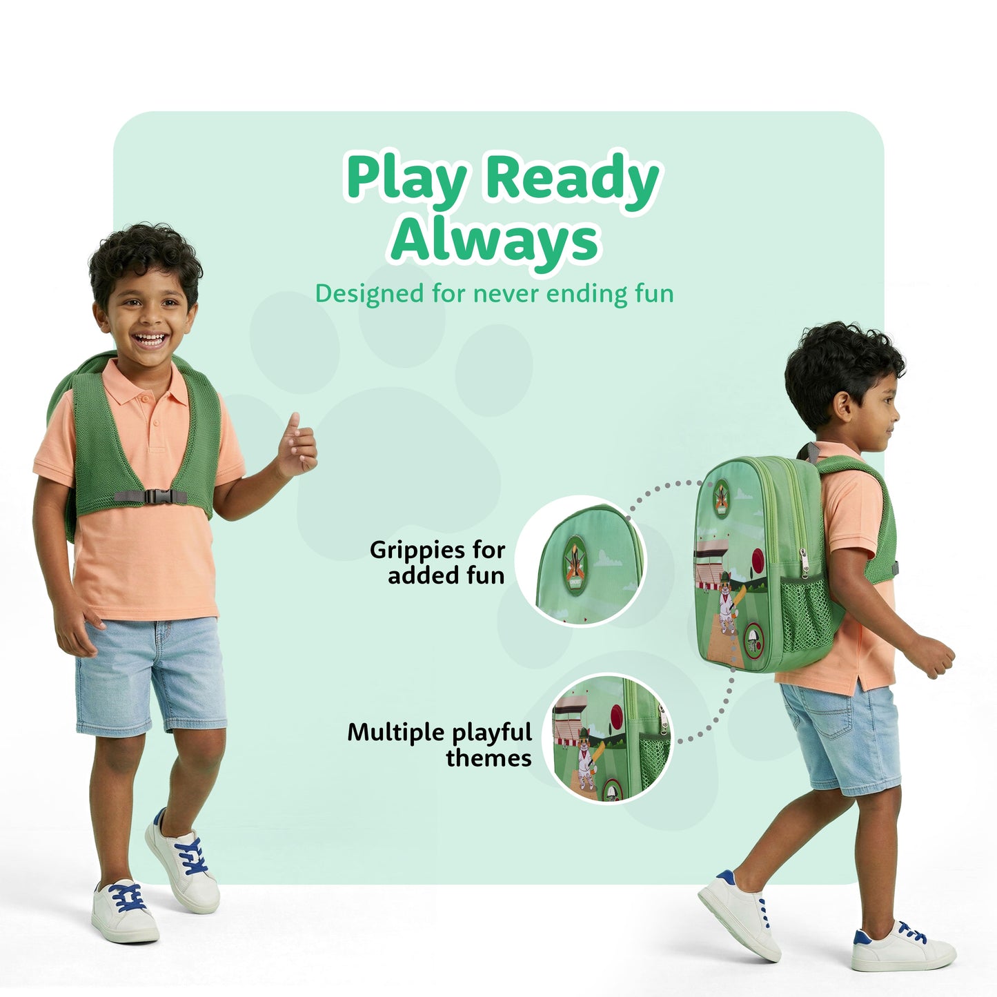 Filli & Me Filli Plays Cricket HugBag | 17L Kids School Backpack for Ages 6–7 Years | Lightweight School & Travel Bag