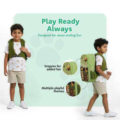 Filli & Me Filli Meets Dinosaurs HugBag | 17L Kids School Backpack for Ages 6–7 Years | Lightweight School & Travel Bag