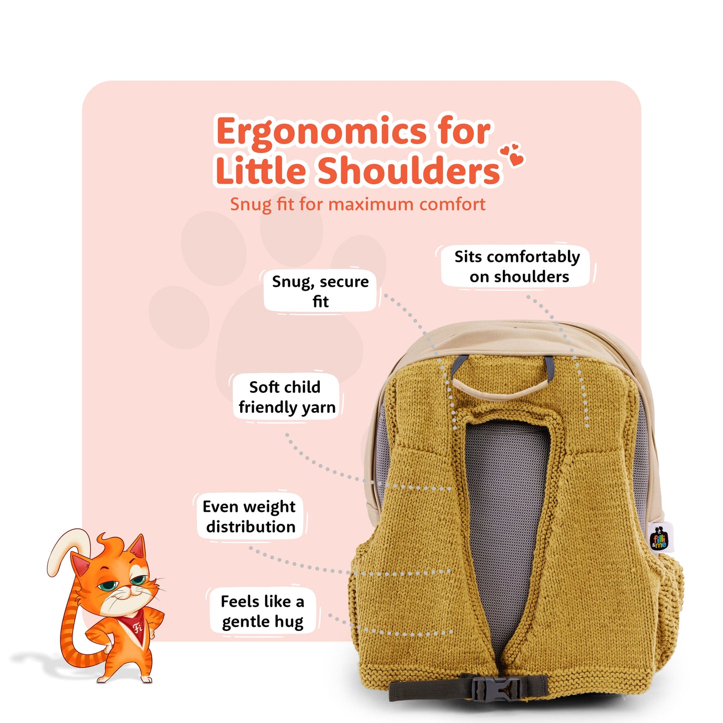 Filli & Me Filli Paints a Picture HugBag | 17L Kids School Backpack for Ages 6–7 Years | Lightweight School & Travel Bag