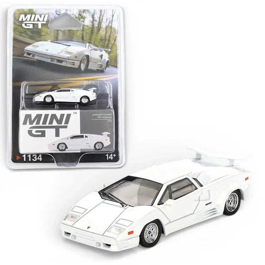 Mini GT 1:64 Blister Lamborghini Countach 25th Anniversary White | Premium Diecast Model