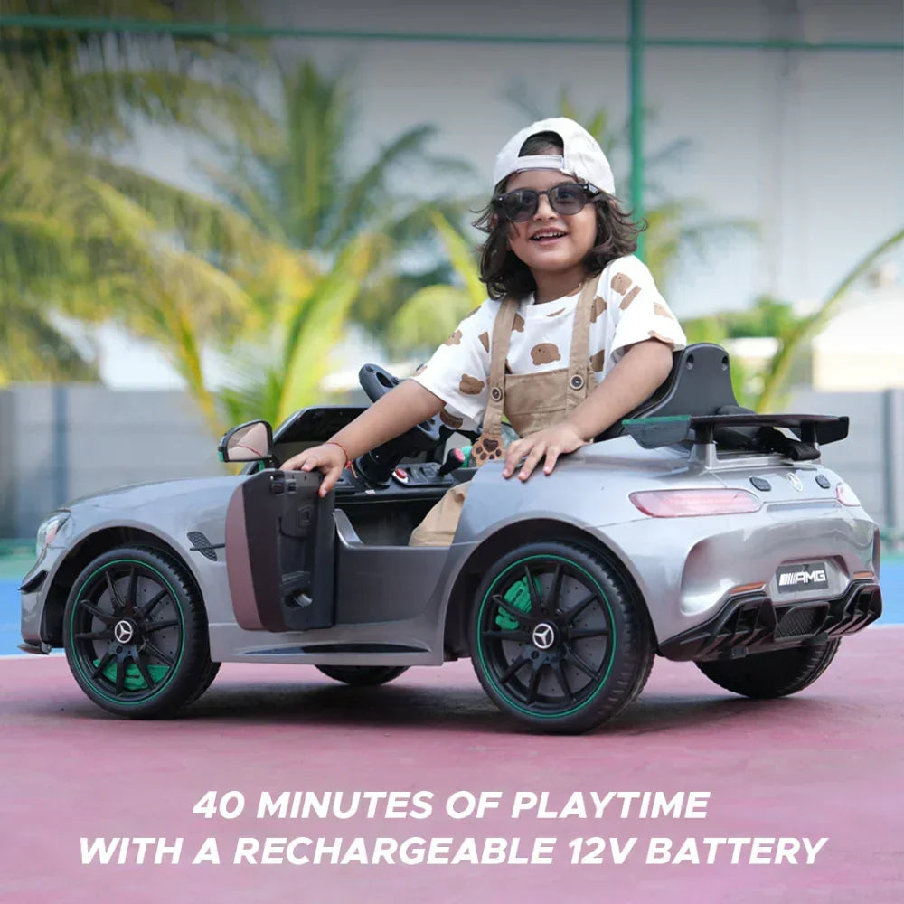 EMotorad Formula Fun Mercedes-AMG GT4 Ride-On Toy Car for Kids | Battery Operated Luxury Car