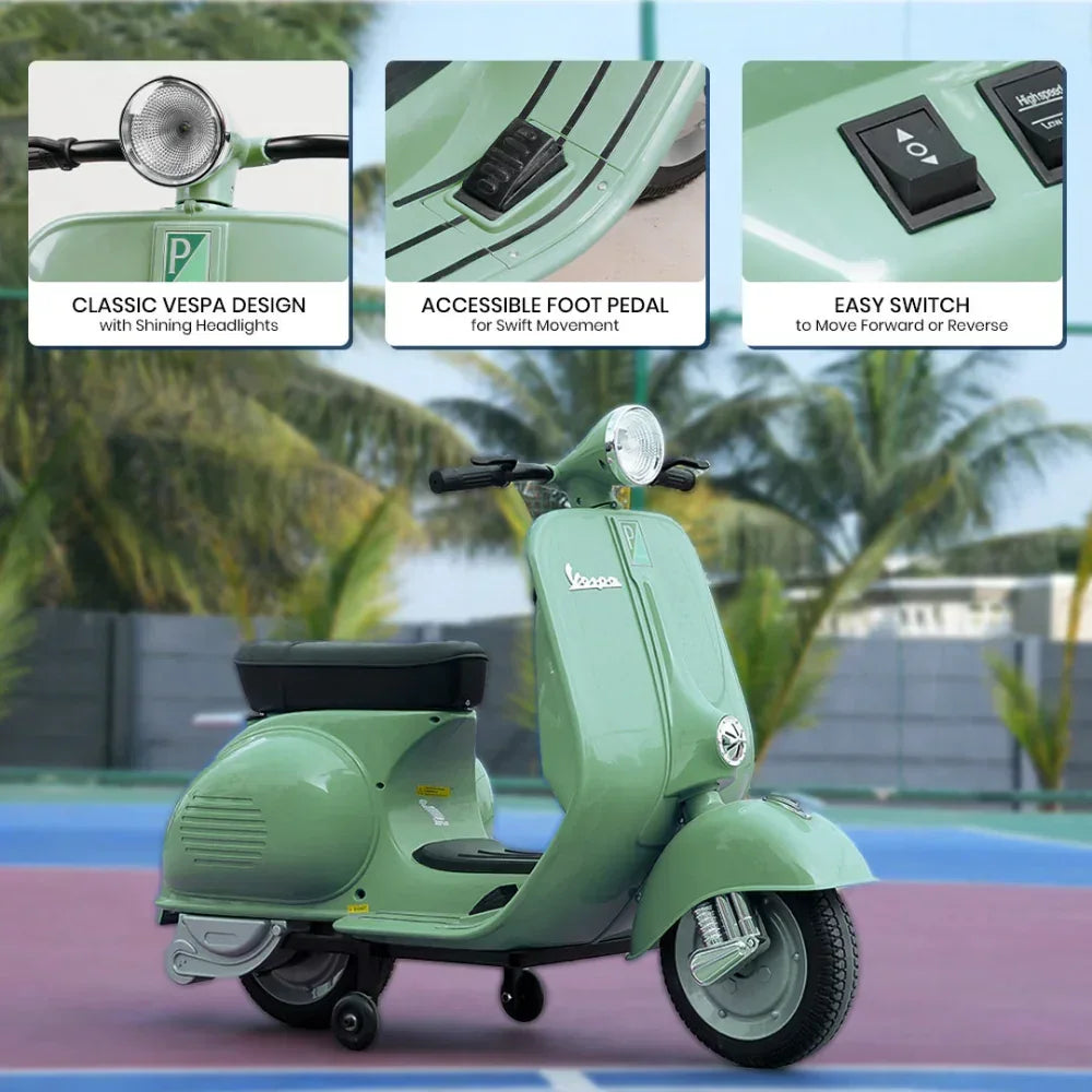 EMotorad Formula Fun Vespa Ride-On Toy Scooter for Kids | Battery Operated Electric Scooter