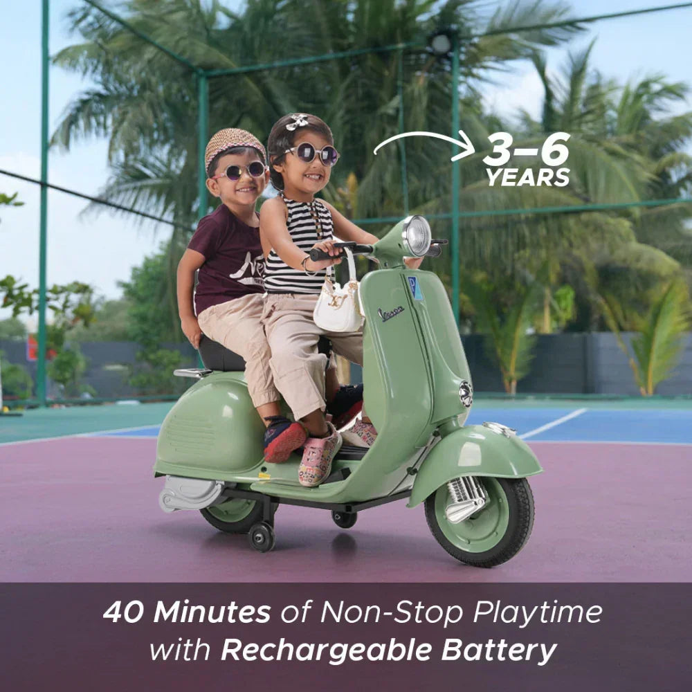 EMotorad Formula Fun Vespa Ride-On Toy Scooter for Kids | Battery Operated Electric Scooter