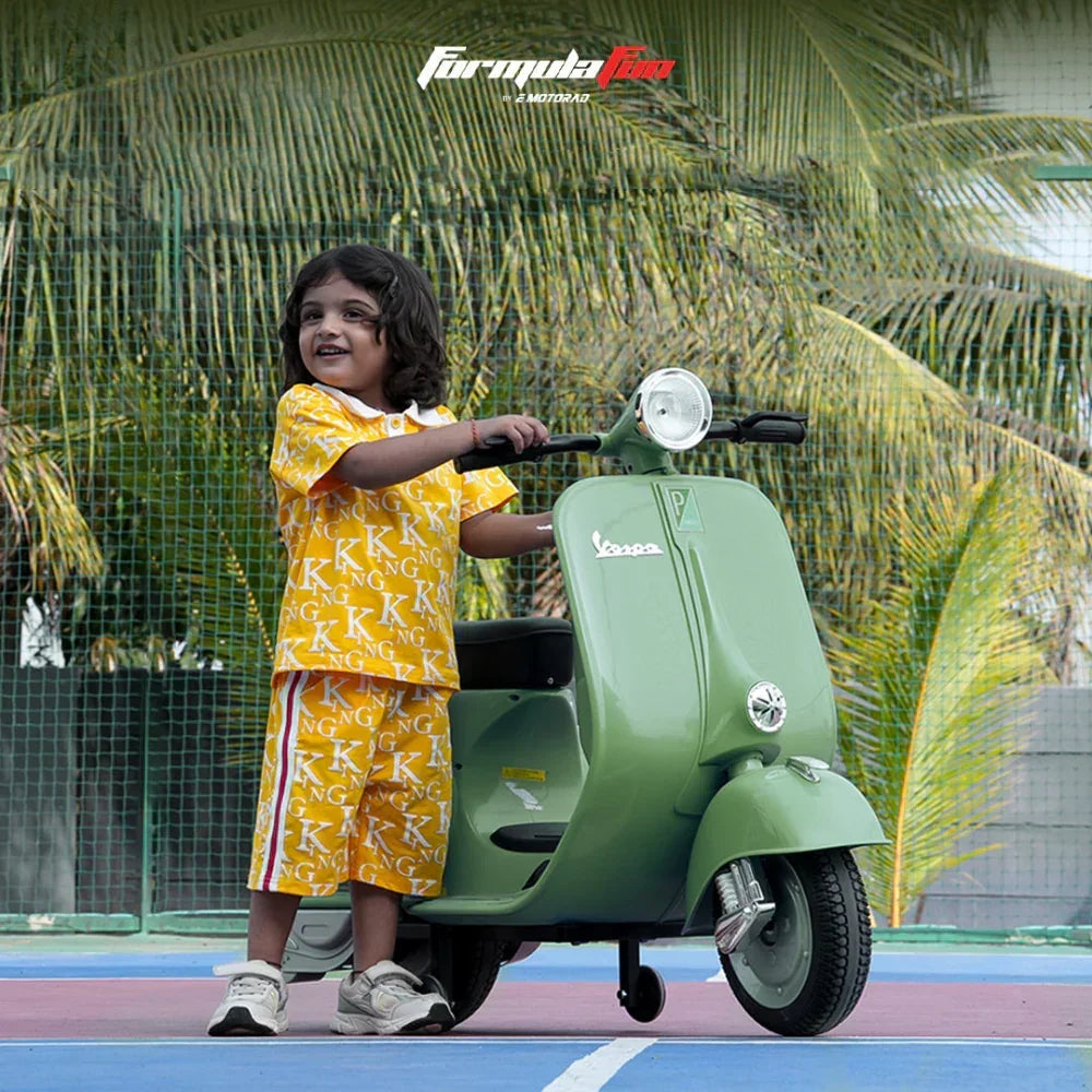 EMotorad Formula Fun Vespa Ride-On Toy Scooter for Kids | Battery Operated Electric Scooter