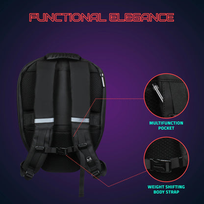 Hookaba Eye Rover Junior LED Biker Backpack – Hard Shell, Waterproof, 13” Laptop – Black - Jaiman Toys