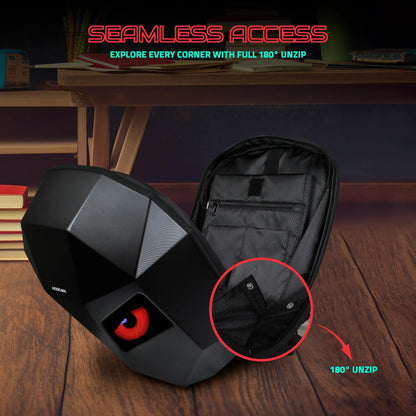 Hookaba Eye Rover Junior LED Biker Backpack – Hard Shell, Waterproof, 13” Laptop – Black - Jaiman Toys