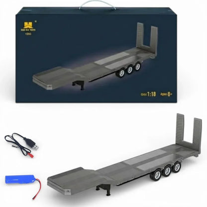 HUINA TOYS 1:18 RC Semi-Trailer Flatbed for 770S Heavy Duty Tractor Truck | Remote Control Construction Truck Accessory