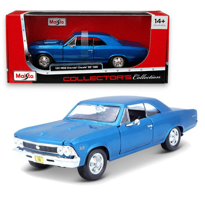 Maisto 1966 Chevrolet Chevelle SS 396 1:24 Die-Cast Model Car | Collector's Collection | Blue Classic Muscle Car