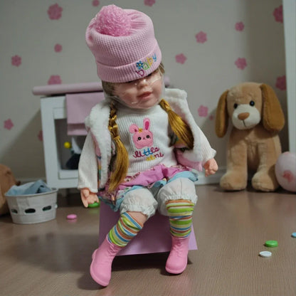 Lifelike Reborn Baby Girl Doll – Toddler with Realistic Sound & Brown Hair