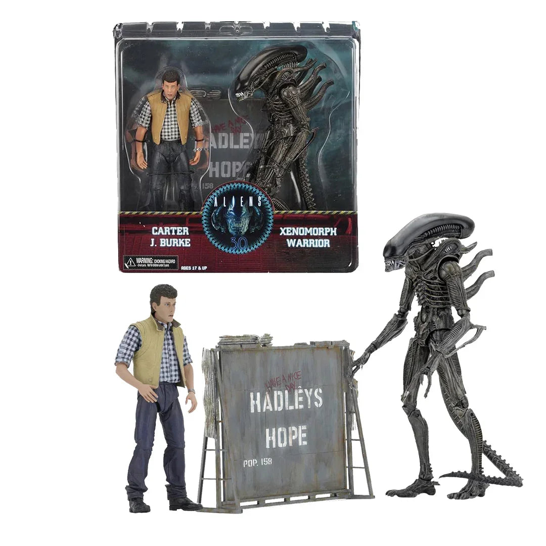 NECA - ALIENS! CARTTER J. BRUKE &amp; XENOMORPH WARRIOR - NECA Exclusive Action Figures Age 17+ - Jaiman Toys