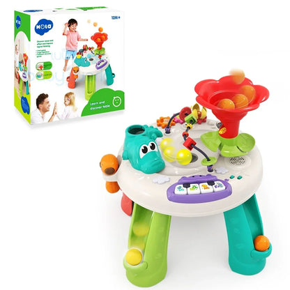 Activity Table, Toddler Music Learning Table with Sound, Lights, 3 Ball Games, 9 Activities, Piano, Beads, Kids Discover Explore Activity Center, Baby Toy for Boys & Girls (Multicolor) - Jaiman Toys