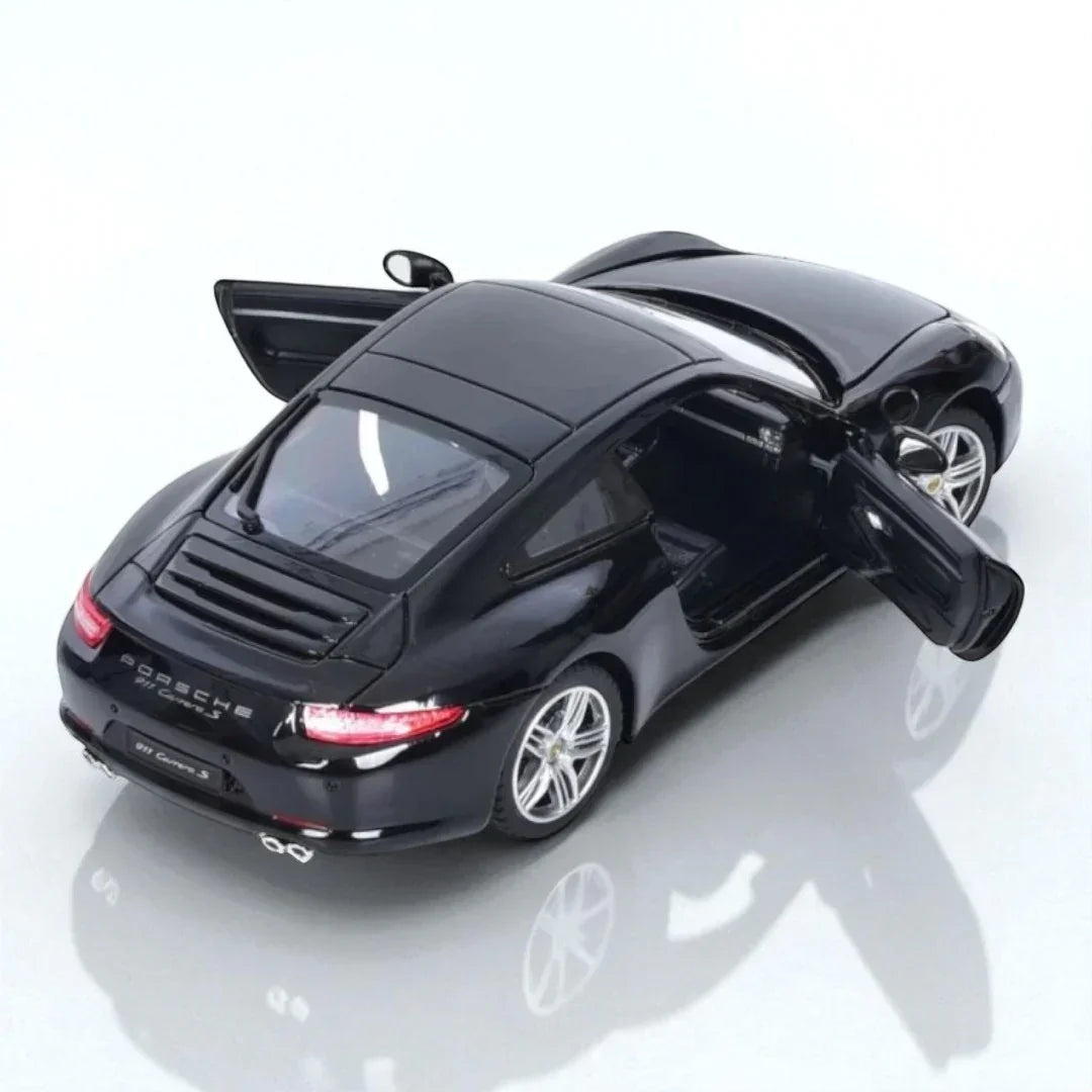 Rastar 1:24 Porsche 911 Carrera S Diecast Model – Black | Openable Doors, Premium Collectible Car (56200) - Jaiman Toys