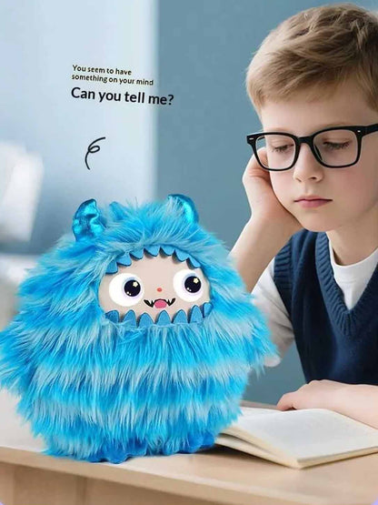 Monster Ledodo AI Interactive Plush Toy with LED Eyes | Smart AI Companion | App-Controlled Talking Plush | 9-Inch Soft Plush Robot | Intelligent Voice Interaction | Blue Monster