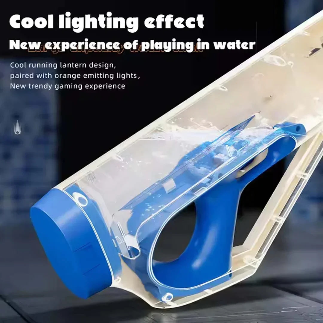 Automatic Electric Water Gun with 30-35M Long-Range, High-Capacity Soaker – Powerful Electric Water Blaster with LED Lights for Kids 3+ & Adults, Waterproof Outdoor Summer Pool Toy - Jaiman Toys