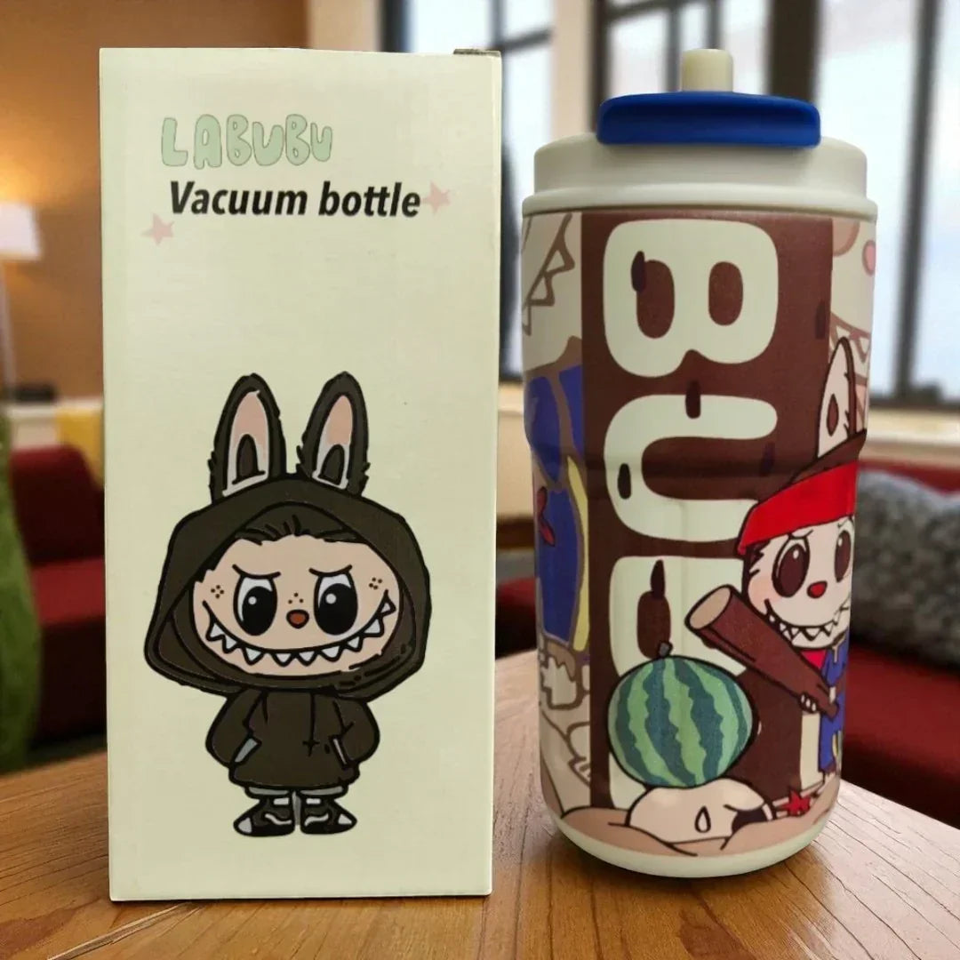 Labubu Hot & Cold Vacuum Insulated Sipper Water Bottle – 350ml Stainless Steel,| Leak-Proof, Reusable Travel Flask for Kids & Adults - Jaiman Toys