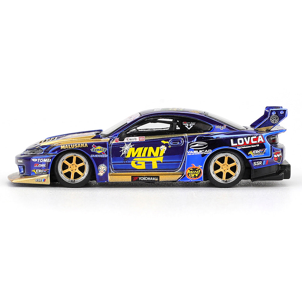 Mini GT 1:64 Nissan Silvia (S15) #555 LB-Super Silhouette Team MINI GT Liberty Walk 2025 Formula Drift Halloween Special Die-Cast Model Car