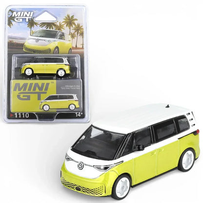 Mini GT 1:64 Volkswagen ID. Buzz Candy White Pomelo Yellow | Premium Electric Van Diecast Collector Model
