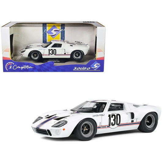 Solido 1967 Ford GT40 MK1 1:18 Targa Florio #130 Giorgi White - Jaiman Toys