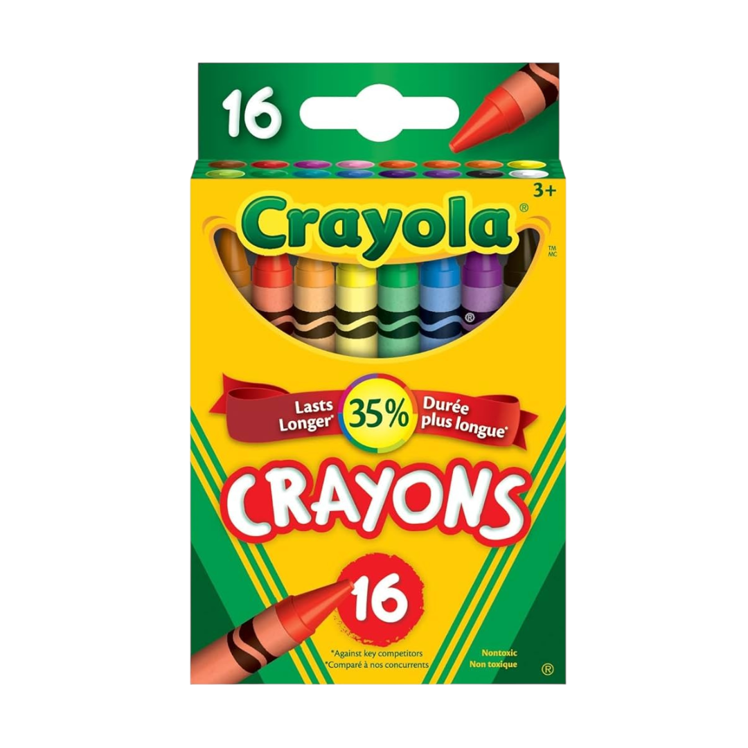 CRAYOLA Long Crayons (16 Pieces Set) Multicolor | Non-Toxic Coloring Crayons for Kids, School & Art Projects