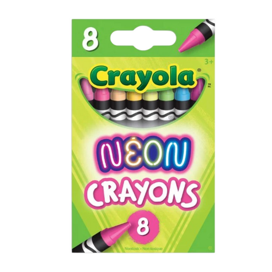 Crayola Neon Crayons, 8 Count | Bright Fluorescent Coloring Crayons for Kids & School Projects